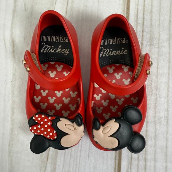 Mini Melissa Disney Minnie Mouse Red Shoes 5C - Picture 2 of 5
